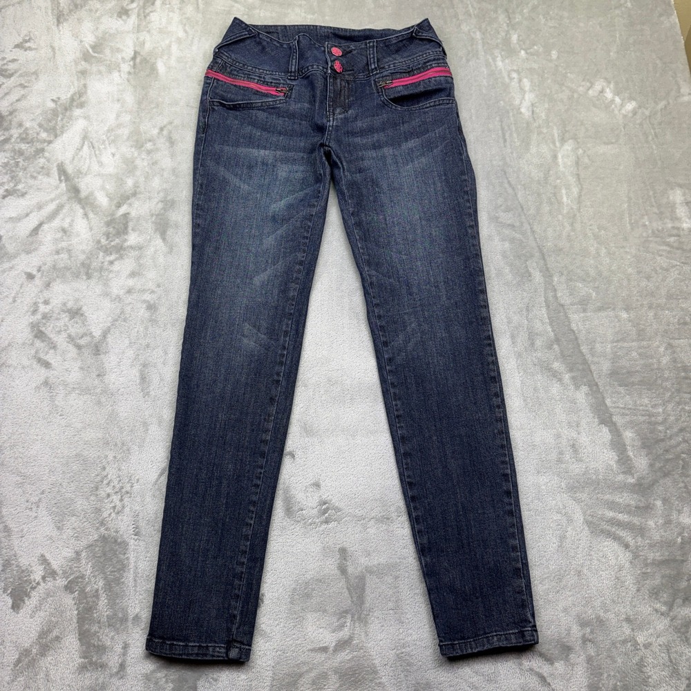 Ecko Red Women Jeans Sz 5 Fits 27" Skinny Hot Pink Accent Low‎ Rise Denim Retro